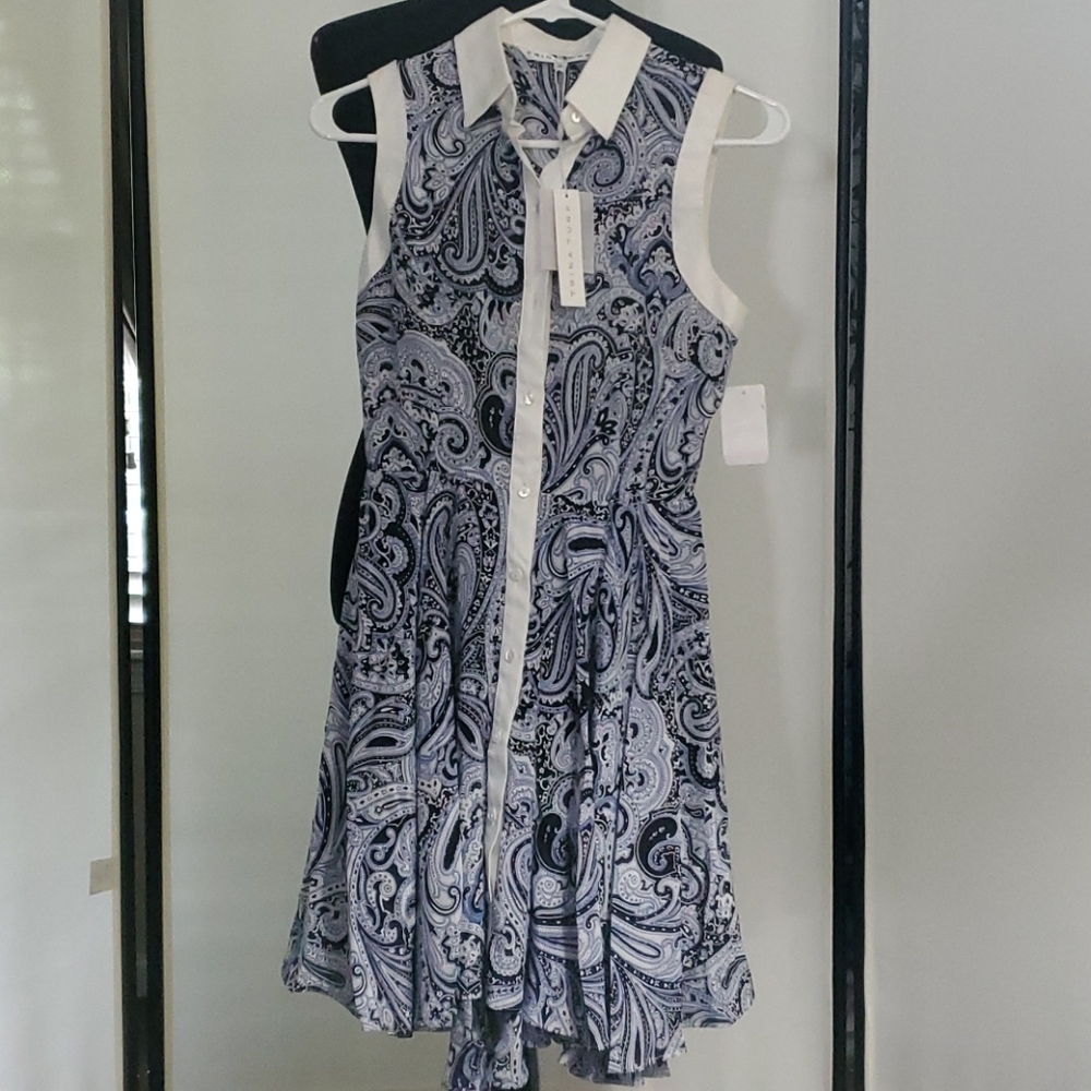 Trina Turk button down Dress, size 0, Blue